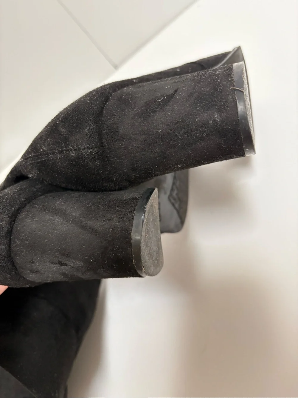 Marc Fisher Black Suede Over-the-Knee Boots with Side Zip